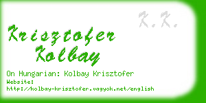 krisztofer kolbay business card